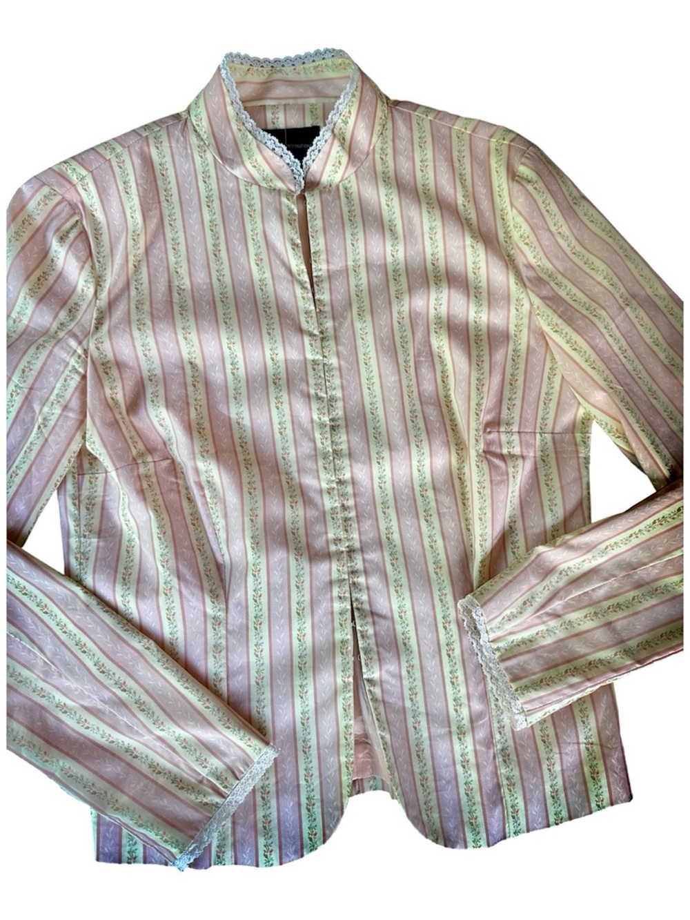 Moda International Y2K 1980’s floral romantic Victorian shirt jacket small